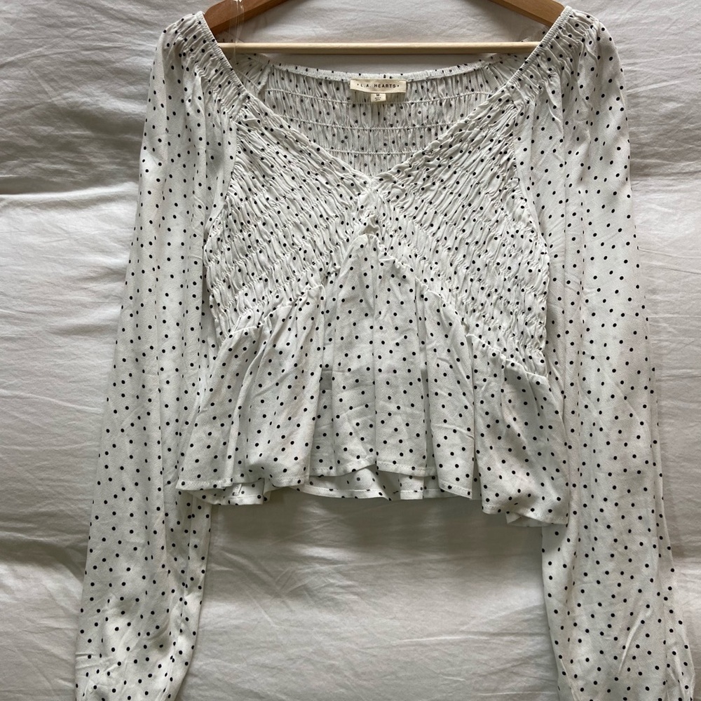 L. A Hearts polka dot blouse!!